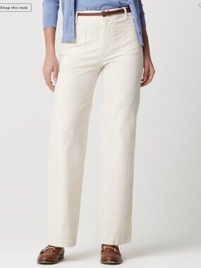 J. Crew Factory Lizzie wide-leg pant • size 30 • NWT • BW803 • Natural